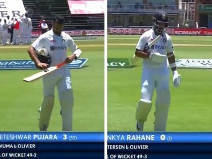 IND vs SA, 2nd Test Live Updates : Duanne Olivier removes Ajinkya Rahane and Cheteshwar Pujara in two balls, Lunch on Day 1 - India 53 for 3 | IND vs SA, 2nd Test Live Updates : टीम इंडियाची भिंत पुन्हा ढासळली; अजिंक्य रहाणे, चेतेश्वर पुजारा पाठोपाठ परतले माघारी, लंच ब्रेकपर्यंत झाली बिकट अवस्था