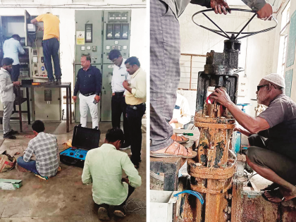 Six and a half hours repair work at Jayakwadi pump house; City thirsty due to 'shutdown'! | जायकवाडी पंपगृहात साडेसहा तास दुरुस्तीची कामे; ‘शटडाऊन’मुळे शहर तहानलेले!