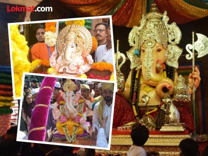 Ganapati was installed with the sound of traditional instruments and an attractive procession | ढोल-ताशांचा गजर अन् मंगलमूर्ती मोरयाच्या जयघोषात बाप्पा विराजमान !