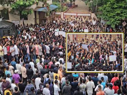 Atrocity case on girl students Angry parents in Badlapur, police administration sweated | विद्यार्थिनींवरील अत्याचार प्रकरण: बदलापुरातील संतप्त पालकांचं रौद्ररूप, पोलीस प्रशासनाला फुटला घाम