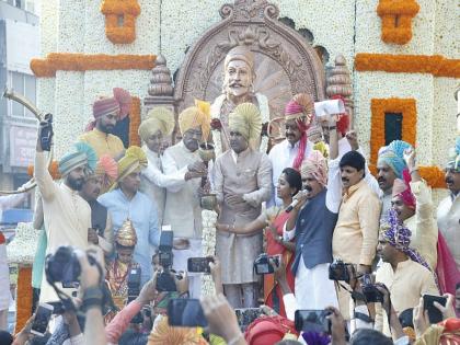 shiv jayanti celebration in pune | पुण्यात शिवजयंती महोत्सव मिरवणुकीस मोठ्या उत्साहात सुरुवात