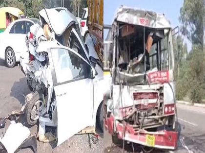 A terrible accident in Punjab! Several vehicles collided one after the other; Some fell in two pieces | पंजाबमध्ये भीषण अपघात! एकामागोमाग एक अनेक वाहने आदळली; काहींचे दोन तुकडे पडले