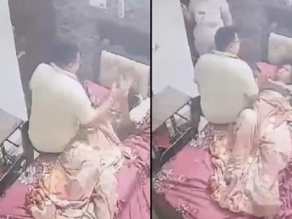 viral video of man who brutally beaten his sick mother ropar | नात्याला काळीमा! केस ओढले, डोकं आपटलं; मुलाची जन्मदात्या आईला बेदम मारहाण