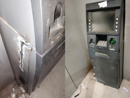 Thieves attempt to break ATM machine in Pusesawli in Satara | Crime News in Satara: पुसेसावळीत चोरट्यांचा एटीएम मशिन फोडण्याचा प्रयत्न, पण...