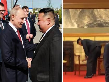 VIDEO: Kim Jong-un's staff erased all DNA evidence and fingerprints after meeting with Putin | VIDEO: पुतिन यांच्या भेटीनंतर किम जोंगच्या कर्मचाऱ्यांनी सर्व DNA पुरावे अन् बोटांचे ठसे पुसून टाकले VIDEO: Kim Jong-un's staff erased all DNA evidence and fingerprints after meeting with Putin | VIDEO: पुतिन यांच्या भेटीनंतर किम जोंगच्या कर्मचाऱ्यांनी सर्व DNA पुरावे अन् बोटांचे ठसे पुसून टाकले