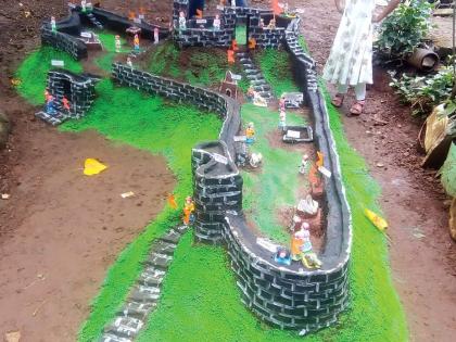 Castles made of waste; Unique Diwali of Marathi Culture Academy | टाकाऊ वस्तूंपासून बनविले किल्ले; मराठी संस्कृती प्रतिष्ठानची अनोखी दिवाळी