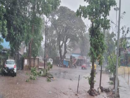 Radhanagari was hit by unseasonal rains along with strong winds | वादळी वाऱ्यासह अवकाळी पावसाने राधानगरीला झोडपले