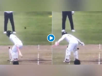 Video : Mushfiqur Rahim shields the stumps awkwardly with his rear side svg | Video : Out होऊ नये म्हणून असं कोण करतं का राव? पाहा मुश्फीकर रहिमनं काय केलं