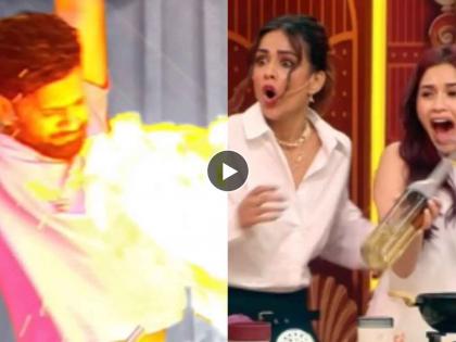 Laughter chef reality show rahul vaidya caught in fire accident after reem shaikh | 'लाफ्टर शेफ' शोला लागली नजर? एकानंतर एक सेलिब्रिटींसोबत अपघात; राहुल वैद्यच्या चेहऱ्यावर...