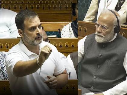 pm narendra modi will never attend lok sabha proceeding while my speech Rahul Gandhi's prediction in Parliament!  | "माझ्या भाषणादरम्यान पंतप्रधान नरेंद्र मोदी..."; राहुल गांधी यांची भरसंसदेत भविष्यवाणी! 