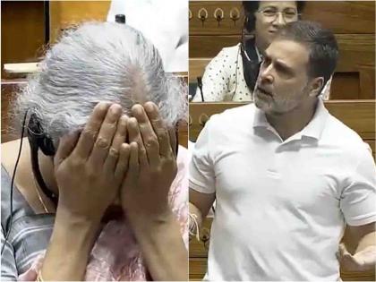 Rahul Gandhi comment on Halwa ceremony then Nirmala Sitharaman put her hands on her forehead | VIDEO: राहुल गांधींकडून आदिवासी, दलित, ओबीसीचा उल्लेख; अर्थमंत्र्यांनी कपाळावर हात मारला!