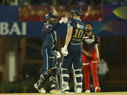 David Miller Rahul Tewatia Finishes off in style Gujarat Titans win over RCB Virat Kohli Maxwell Hardik Pandya IPL 2022 | Rahul Tewatia David Miller, IPL 2022 GT vs RCB Live: डेव्हिड मिलर-राहुल तेवातियाने पळवला RCBच्या तोंडचा घास; गुजरातचा थरारक विजय