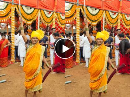 Shiv Rajyabhishek Din 2022: Aubai Bhau Patil A 76 year old grandmother from Kolhapur walked to Raigad | video डोक्यावर फेटा, हातात काठी घेऊन कोल्हापूरच्या ७६ वर्षाच्या आजीने सर केला रायगड