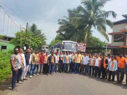 Raigad: Shinde supporters leave Alibaug for Dussehra rally | Raigad: दसरा मेळाव्यासाठी अलिबागमधून शिंदे समर्थक रवाना