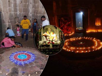 Raigad was lit up by the grand trees planted by baramati youth pune latest news | Diwali 2022| ...त्यांनी लावलेल्या पणत्यांनी स्वराज्याची राजधानी लखलखली