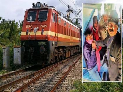 TC brutally beat a passenger despite having a ticket, social viral | तिकीट असूनही टीसीची प्रवाशाला बेदम मारहाण, सोशल व्हायरल