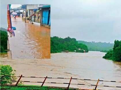 Rain Red Alert Raigad: Flood in Savitri, Amba, Kundli; Normal life disrupted in Raigad; One and a half feet of water on the roads of Mahad | सावित्री, अंबा, कुंडलिकेला पूर; रायगडमध्ये जनजीवन विस्कळीत; महाडच्या रस्त्यांवर दीड फूट पाणी Rain Red Alert Raigad: Flood in Savitri, Amba, Kundli; Normal life disrupted in Raigad; One and a half feet of water on the roads of Mahad | सावित्री, अंबा, कुंडलिकेला पूर; रायगडमध्ये जनजीवन विस्कळीत; महाडच्या रस्त्यांवर दीड फूट पाणी