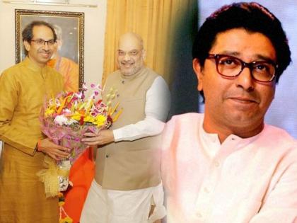 mns chief raj thackeray slams uddhav thackeray and amit shahs meet on matoshree through caricature | राज ठाकरेंना समजली 'अंदर की बात'; बघा, 'मातोश्री'त उद्धव-शहांमध्ये काय घडलं!