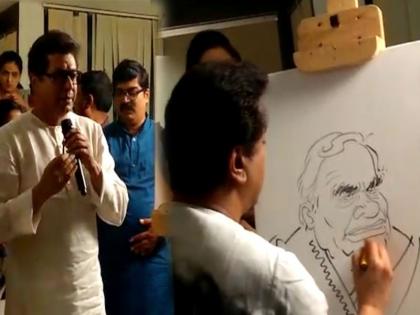 Pune : MNS president Raj Thackeray sketches atal bihari vajpayee's illustration | VIDEO : ...अन् राज ठाकरेंनी दोन मिनिटांत साकारलं अटलबिहारींचं रेखाचित्र 