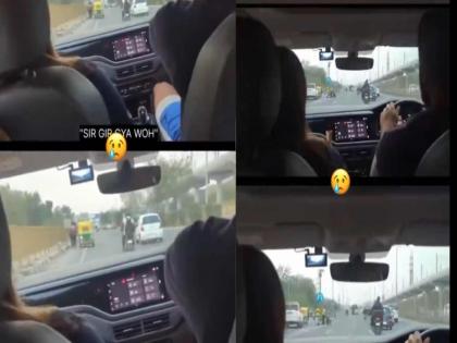 Social media influencer Rajat Dalal hitting bike rider with his car video viral | "हे माझं रोजचं आहे"; १४० किमी वेगात गाडी चालवत यूट्यूबरने बाईकला दिली धडक, Video Viral