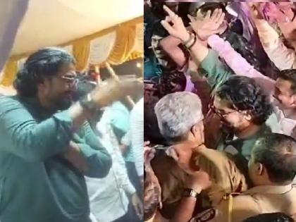 Minister Shivendrasinhraje held a protest and imposed a fine during the immersion procession in satara | साताऱ्यात विसर्जन मिरवणुकीत मंत्री शिवेंद्रसिंहराजे यांनी धरला ठेका अन् थोपडले दंड! Minister Shivendrasinhraje held a protest and imposed a fine during the immersion procession in satara | साताऱ्यात विसर्जन मिरवणुकीत मंत्री शिवेंद्रसिंहराजे यांनी धरला ठेका अन् थोपडले दंड!