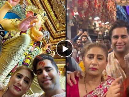 bigg boss fame actor rajiv adatia mother gets emotional after seeking blessings of lalbaughcha raja | 'लालबागचा राजा'ला पाहताच अभिनेत्याची आई भावुक, बाप्पाच्या दरबारातच डोळ्यातून आले अश्रू अन्...