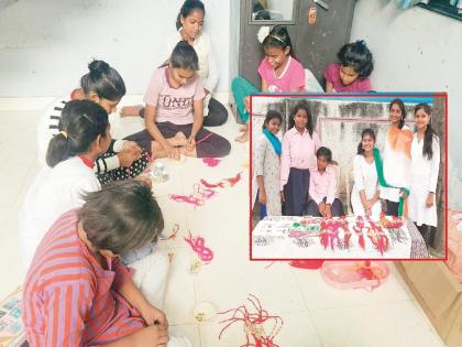 Girls in Balikashram learned skills of progress through 'Rakhi'; Rakhis are in demand in the corporate sector | बालिकाश्रमातील मुलींना ‘राखी’तून गवसले प्रगतीचे कौशल्य; राख्यांना 'काॅर्पोरेट'मध्ये मागणी