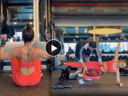 bollywood actress rakul preet singh heavy workout gym video fans amaze | बाबो! हिरोंनाही लाजवेल असं वर्कआऊट, फिटनेससाठी अभिनेत्री घेतेय प्रचंड मेहनत, पाहा थक्क करणारा व्हिडिओ