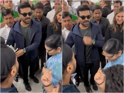 South cinema ram charan mobbed at delhi airport as excited fans gather to welcome rrr star after oscar 2023 | Ram Charan: नाटू-नाटूने ऑस्करला गवसणी घातल्यानंतर राम चरणचं झालं भारतात ग्रँड वेलकम, विमानतळावरचा व्हिडीओ व्हायरल