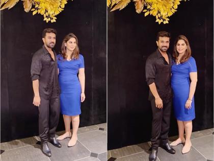 RRR fame ram charan wife upasana kamineni five months pregnant flaunts baby bump in media | राम चरणची पत्नी उपासनाने पहिल्यांदा मीडियासमोर फ्लॉन्ट केला बेबी बम्प, चेहऱ्यावर स्पष्ट दिसतोय प्रेग्नेंसीचा ग्लो