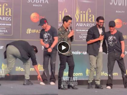 Rana Daggubati touches shahrukh khan and karan johar s feet at IIFA event 2024 | IIFA इव्हेंटमध्ये शाहरुख अन् करण जोहरच्या पाया पडला राणा दग्गुबती; म्हणाला, "आम्ही दाक्षिणात्य..."