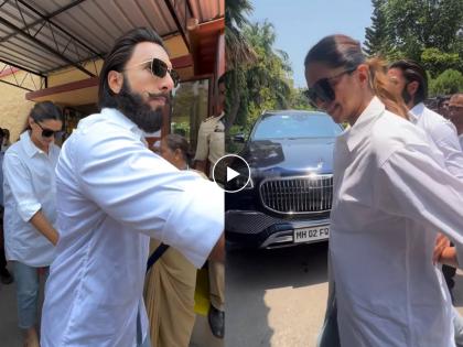 Ranveer Singh was seen taking care of pregnant Deepika outside the voting booth as they excersized their voting right | गरोदर दीपिकाला मतदान केंद्राबाहेर सांभाळताना दिसला रणवीर सिंह, बेबीबंप पाहून चाहते म्हणाले...