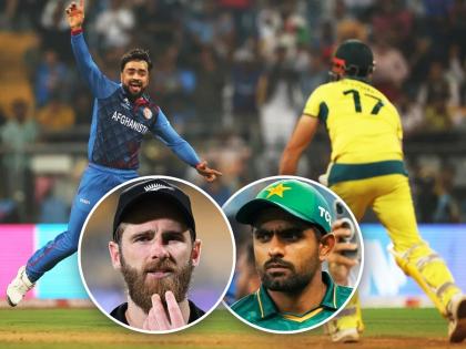 ICC ODI World Cup Semi Final Scenario : If Afghanistan win against Australia both Pakistan and New Zealand in serious danger of missing out on Semi final  | अफगाणिस्तानच्या कामगिरीमुळे पाकिस्तान, न्यूझीलंड 'गॅस'वर; उपांत्य फेरीतील स्थान धोक्यात