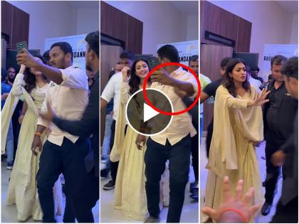 Rashmika mandanna bodyguard brutally dragged and pushed away a fan trying to take a photo with the actress | Rahsmika Mandannaच्या बॉडीगार्डने सेल्फी घ्यायला आलेल्या फॅनला दिला धक्का, व्हिडीओ पाहून भडकले लोक, म्हणाले..