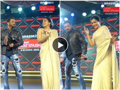 Salman Khan danced on Sami Sami song with Pushpa fame Rashmika Mandana, the video is in discussion | 'पुष्पा' फेम रश्मिका मंदानासोबत सामी सामी गाण्यावर थिरकला सलमान खान, व्हिडीओ चर्चेत