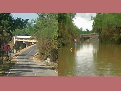 The newly constructed bridge at Somanpalli on the National Highway proved ineffective | राष्ट्रीय महामार्गावरील सोमनपल्लीचा नवनिर्मित पूल ठरला कुचकामी; पहिल्याच पावसाळ्यात पोलखोल