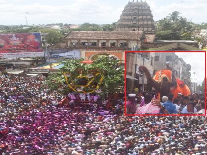 the historic chariot festival was concluded with the chanting of Morya and the devotion of the devotees In Tasgaon sangli | तासगावात ‘मोरया’चा जयघोष अन् भाविकांच्या भक्तिरसात ऐतिहासिक रथोत्सव, लाखो भाविकांची उपस्थिती