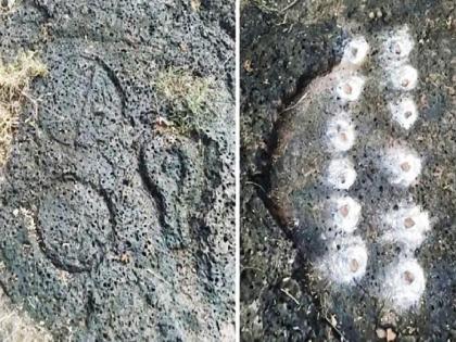 African Patkhela carvings found at Ratnadurg Fort | रत्नदुर्ग किल्ल्यावर सापडले आफ्रिकन पटखेळाचे कातळशिल्प