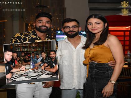 RCB team players had dinner party watching CSK vs RR match in IPL 2023, Bollywood actress and Virat Kohli's wife Anushka Sharma also attended | PHOTOS : CSK vs RR सामना पाहत RCBच्या शिलेदारांची डिनर पार्टी; अनुष्का शर्माचीही हजेरी