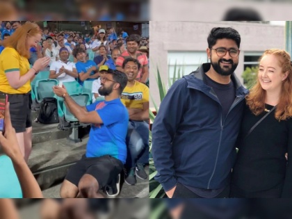 Cricket couple which was united in Sydney stadium in the second ODI between India and Australia spotted supporting RCB in IPL 2021  | IPL 2021: RCB की MI?, सिडनी वन डे सामन्यातील Viral Couple पुन्हा चर्चेत; जाणून घ्या कारण