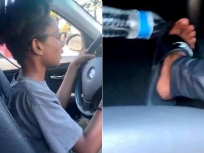 Viral Video : Man took his little brother to teach driving, watch what happen after that | अरे देवा! छोट्या भावाला शिकवत होता ड्रायव्हिंग, पुढे जे घडलं त्याचा व्हिडीओ झाला व्हायरल...