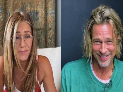 Watch Brad Pitt and Jennifer Aniston get flirty during fast times at Ridgemont high virtual meet | व्हर्चुअल मीटमध्ये एक्स-वाइफ जेनिफरसोबत फ्लर्ट करताना दिसला ब्रॅड पिट, व्हिडीओ व्हायरल
