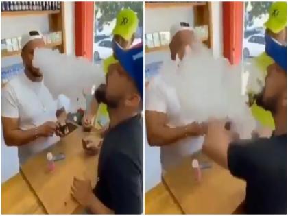 Viral video of man slapping a shopkeeper amid smoke and running away watch | आरारारा खतरनाक! केवळ ५ सेकंदाचा हा व्हिडीओ पाहून लोटपोट होऊन हसाल, विश्वास नसेल बसत तर लगेच बघा.....