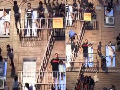 Social Viral : Are people standing or lying on this building you will be confused by watching | गोलमाल है भाई सब गोलमाल है! 'या' बिल्डींगवर लोक उभे आहेत की लेटलेले? VIDEO पाहून व्हाल कन्फ्यूज!