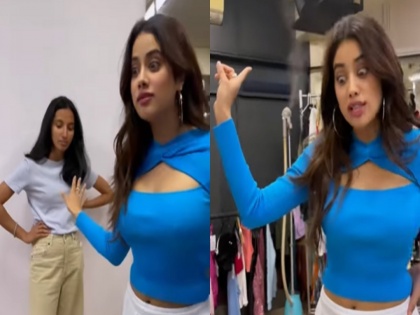 Janhvi Kapoor hilarious video on fake verbal fighting with her make up artist | VIDEO : मेकअप आर्टिस्टसोबत भांडभांड 'भांडली' जान्हवी कपूर, व्हायरल झाला दोघींचा व्हिडीओ