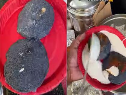 People get angry after watch black idli video | उठाले रे बाबा उठाले! काळ्या रंगाची इडली पाहून भडकले इडली फॅन्स, लोक म्हणाले - अरे आवरा रे ह्यांना...