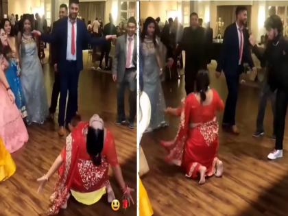 Video : Women dance on Hrithik Roshan song bang bang at the wedding goes viral | Video : लग्नात महिलेने केला असा काही खतरनाक डान्स, व्हिडीओचा सोशल मीडियावर धुमाकूळ