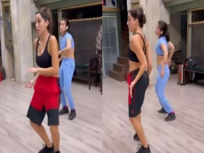 Nora Farehi dance wearing a sports bra video goes viral | Nora Farehi चा डान्स रिहर्सलचा व्हिडीओ घालतोय धुमाकूळ, एकदा बघाल बघतच रहाल!