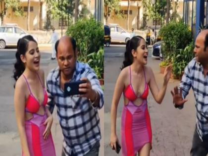 Urfi Javed's fan come to take selfie keeping gutkha in mouth, see what happen next | तोंडात गुटखा ठेवून उर्फी जावेदचा फॅन करू लागला असं काही, व्हिडीओ झाला व्हायरल