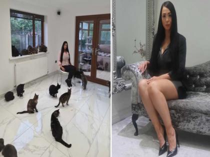 Girl made money as a call girl to look after 45 cats it costs thousands of pounds a month | घरात पाळल्या होत्या ४५ मांजरी, त्यांचं पोट भरण्यासाठी कॉल गर्ल बनली ही तरूणी!